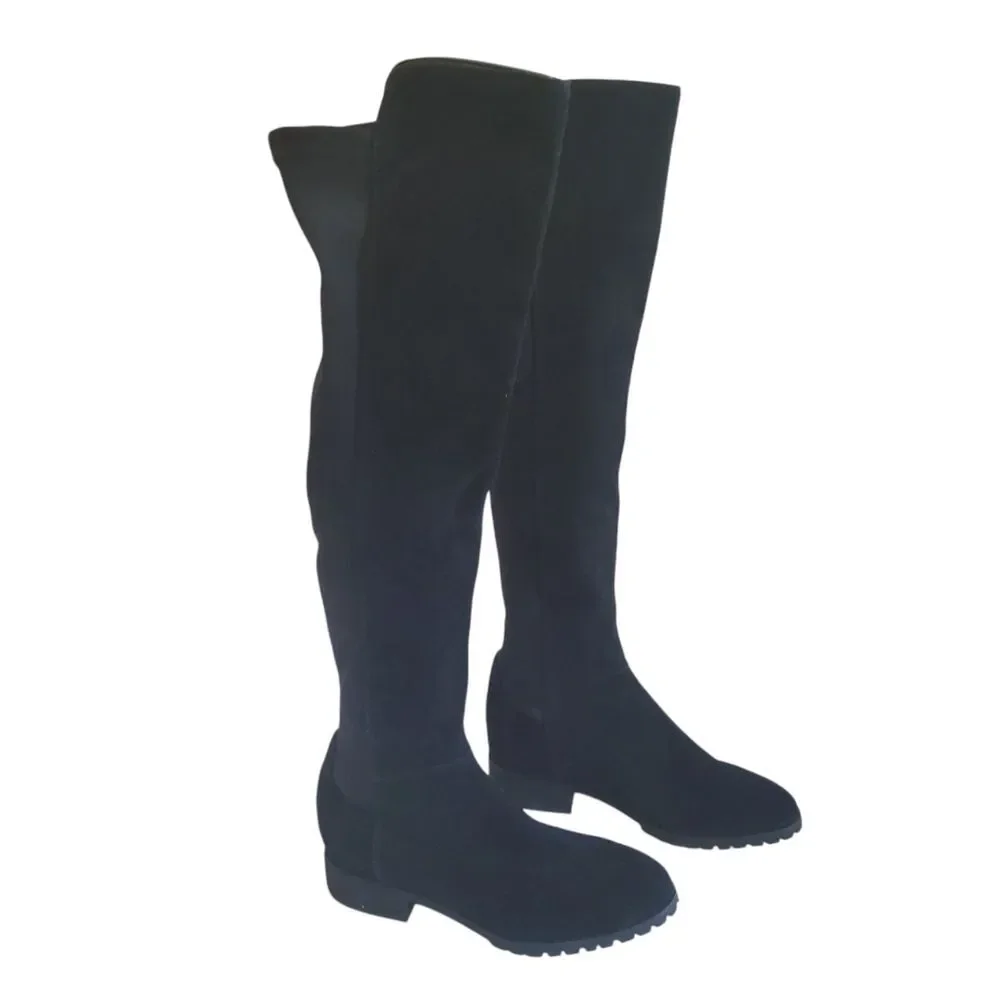 New Blondo Waterproof Black Suede Leather Over The Knee Riding Boots Size 6.5